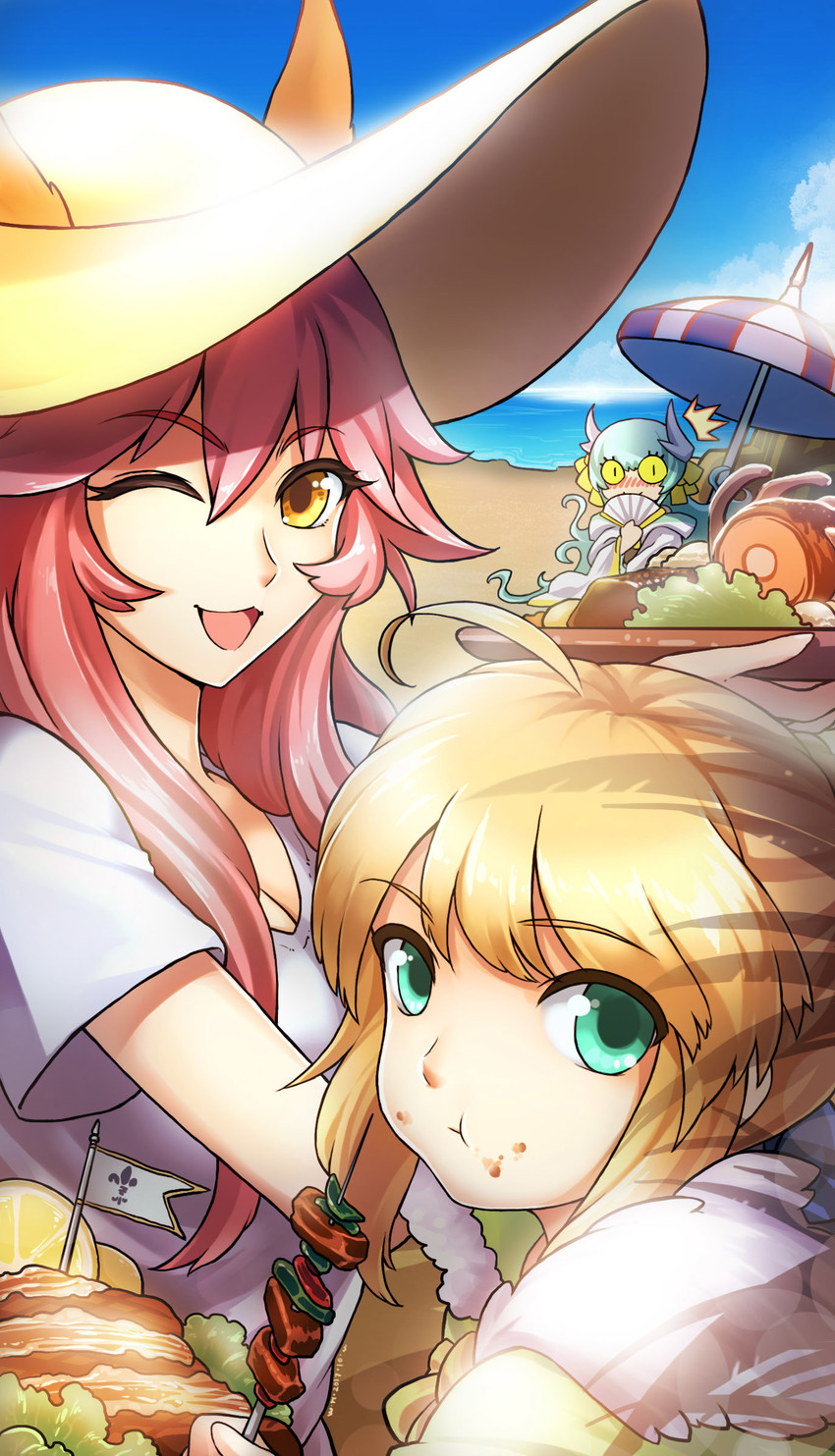artoria pendragon, tamamo, kiyohime, and tamamo no mae (fate and 1 more) drawn by darkrei