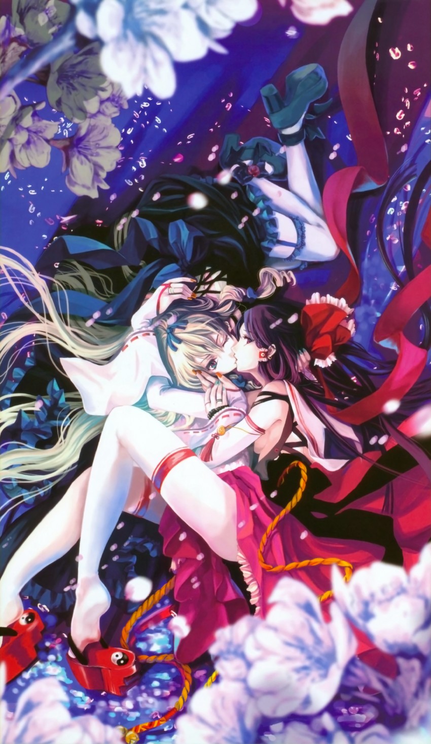 hakurei reimu and yakumo yukari (touhou and 1 more) drawn by misaki_kurehito
