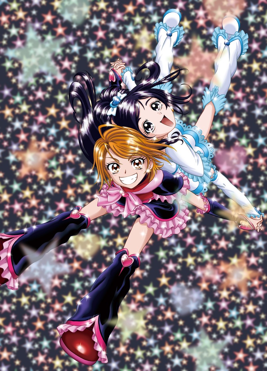 misumi nagisa, yukishiro honoka, cure black, and cure white (precure and 2 more) drawn by momoiro_koume