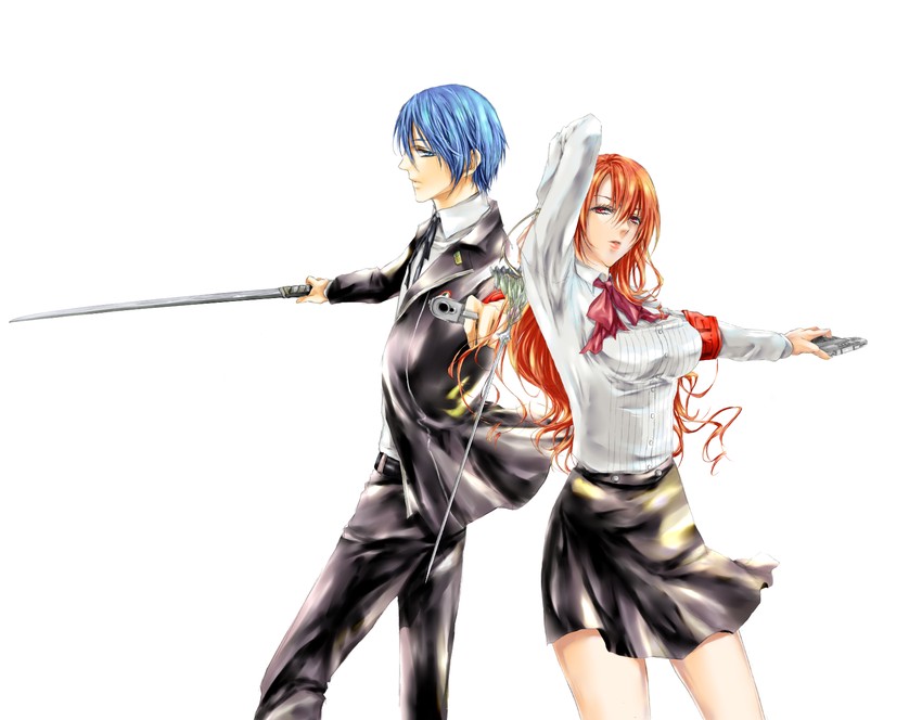 yuuki makoto and kirijou mitsuru (persona and 1 more) drawn by imty
