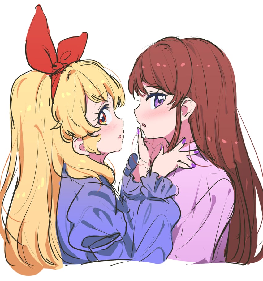 hoshimiya ichigo and shibuki ran (aikatsu!) drawn by yamamura_saki