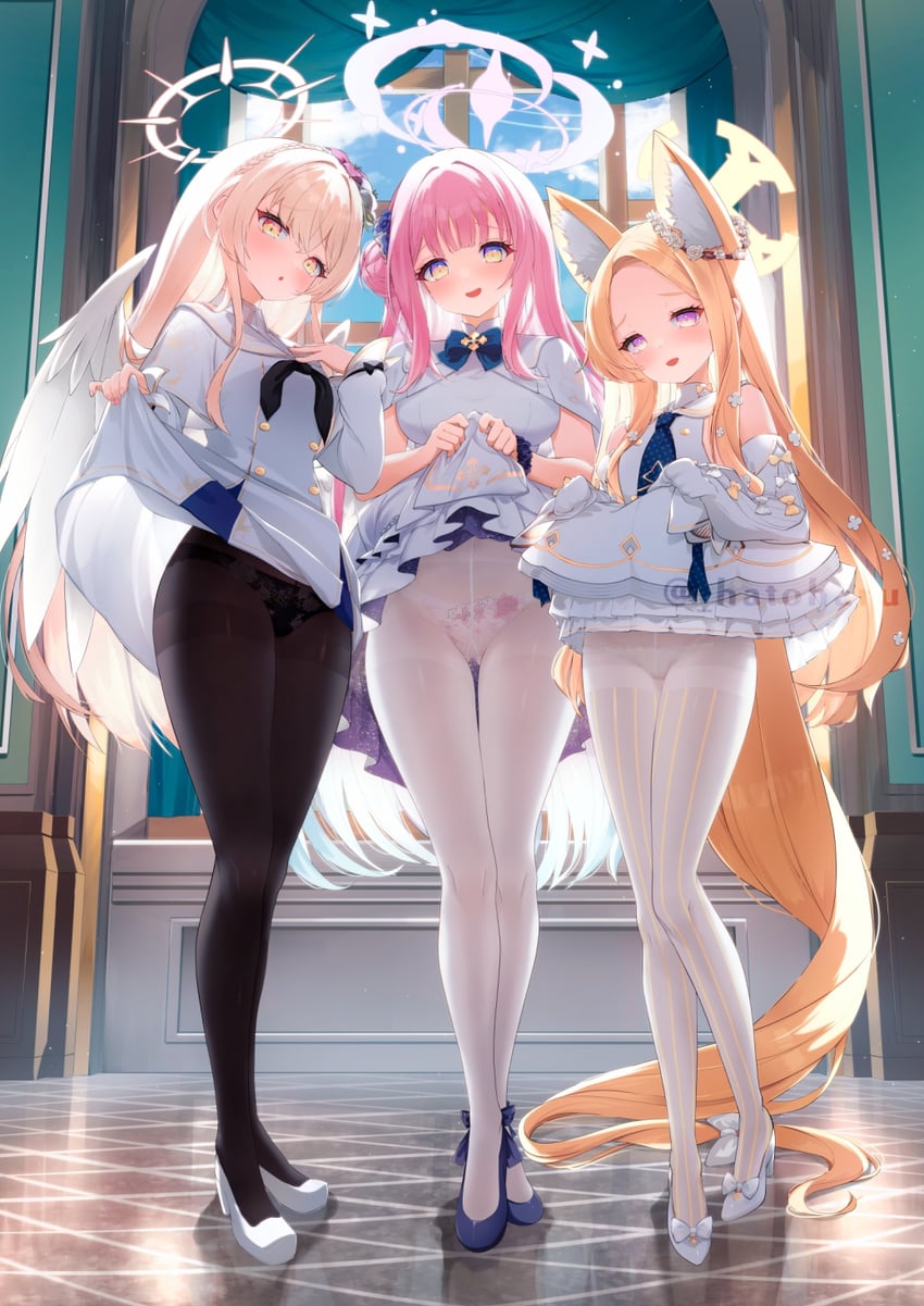 mika, seia, and nagisa (blue archive) drawn by hato_haru