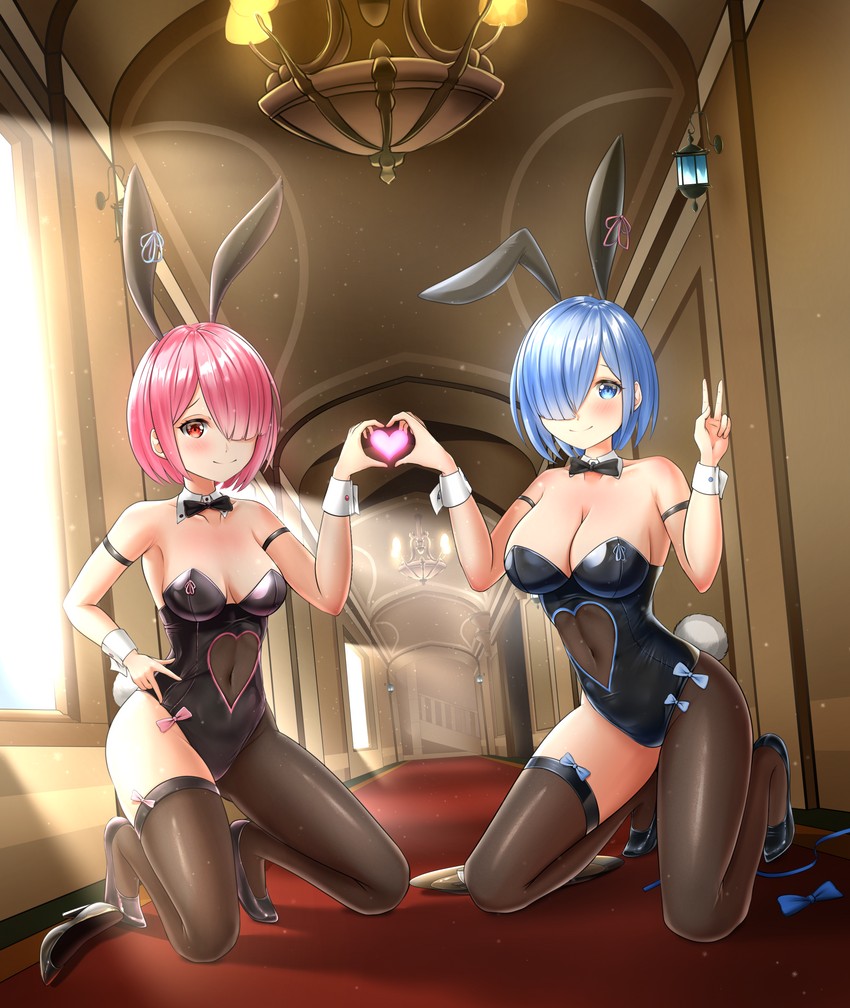 rem and ram (re:zero kara hajimeru isekai seikatsu) drawn by itacho_(itasha_draws)