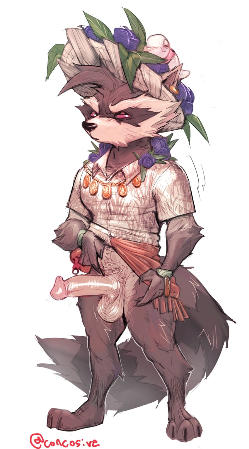 rocket raccoon (marvel and 2 more) drawn by concosive