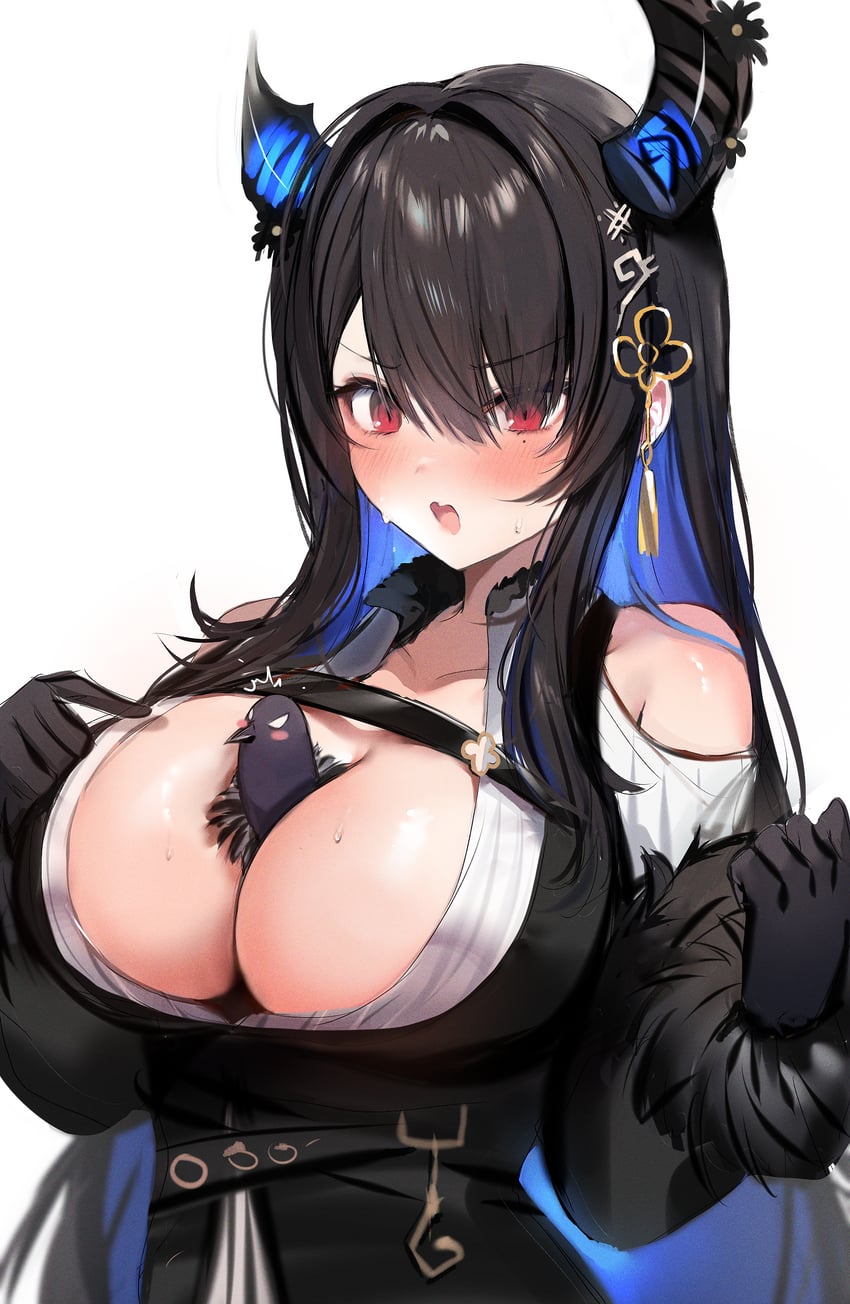nerissa ravencroft and shadow (hololive and 1 more) drawn by maru_ccy