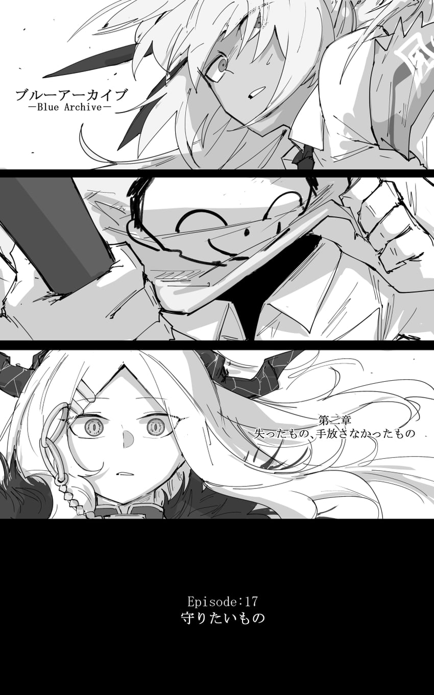 sensei, doodle sensei, hina, and iori (blue archive) drawn by kankan33333