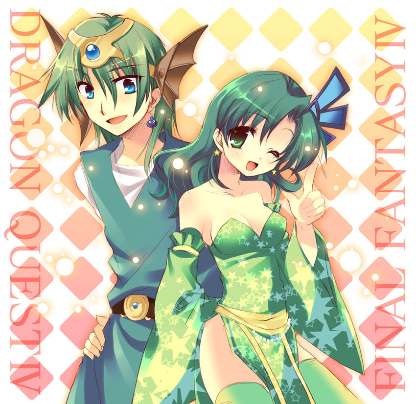 rydia and hero (final fantasy and 3 more) drawn by izumi_makoto