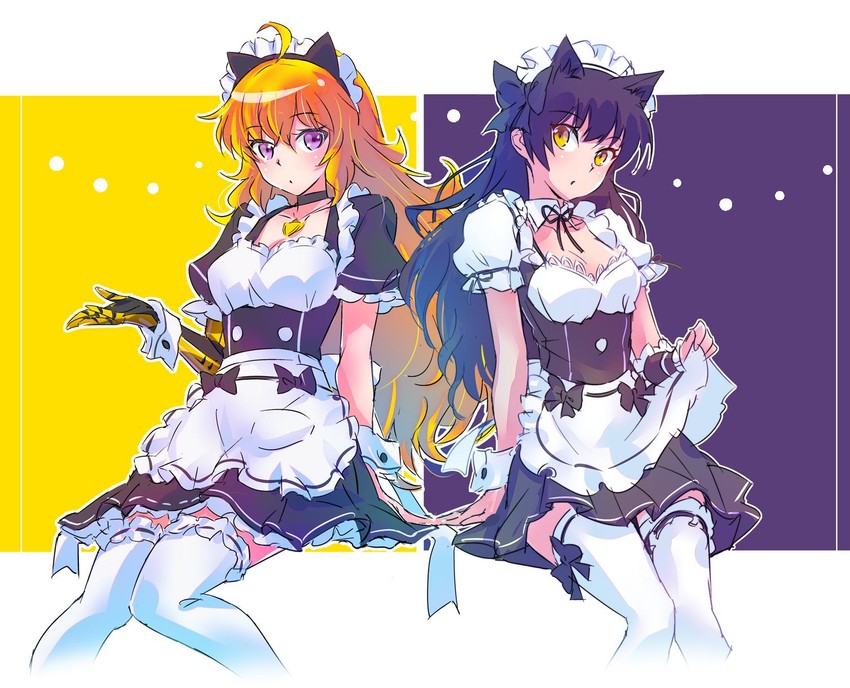 yang xiao long and blake belladonna (rwby) drawn by iesupa