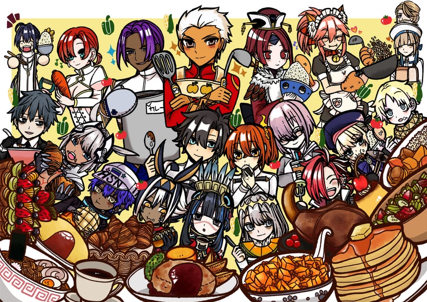 artoria pendragon, mash kyrielight, fujimaru ritsuka, tamamo, archer, and 18 more (fate and 1 more) drawn by tuki0803