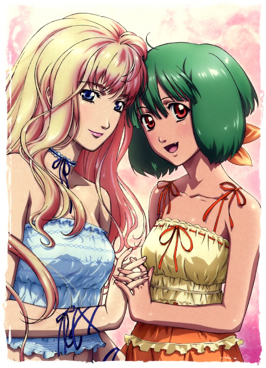 sheryl nome and ranka lee (macross and 1 more) drawn by marufuji_hirotaka