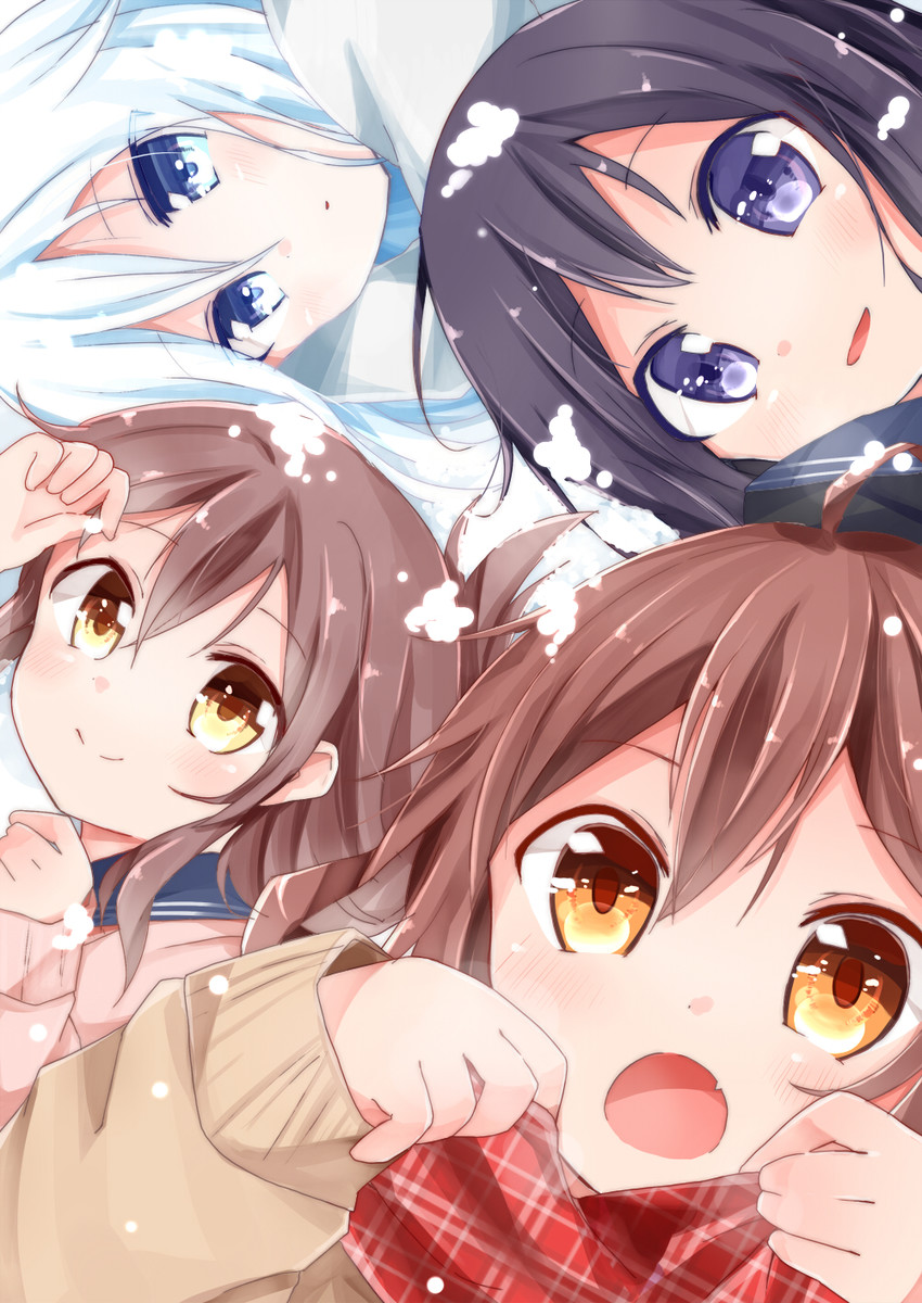 hibiki, inazuma, ikazuchi, and akatsuki (kantai collection) drawn by namekuji_(namekuzu)