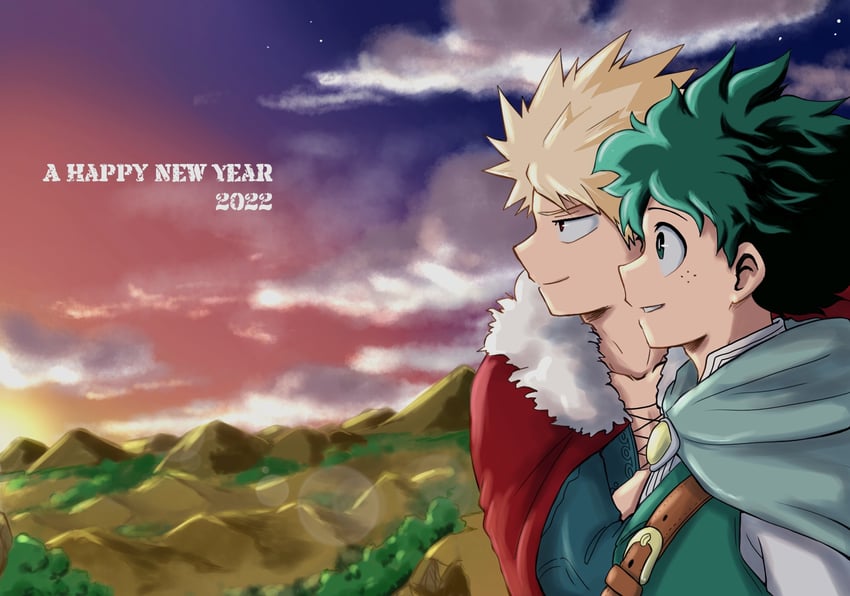 midoriya izuku and bakugou katsuki (boku no hero academia) drawn by no_control