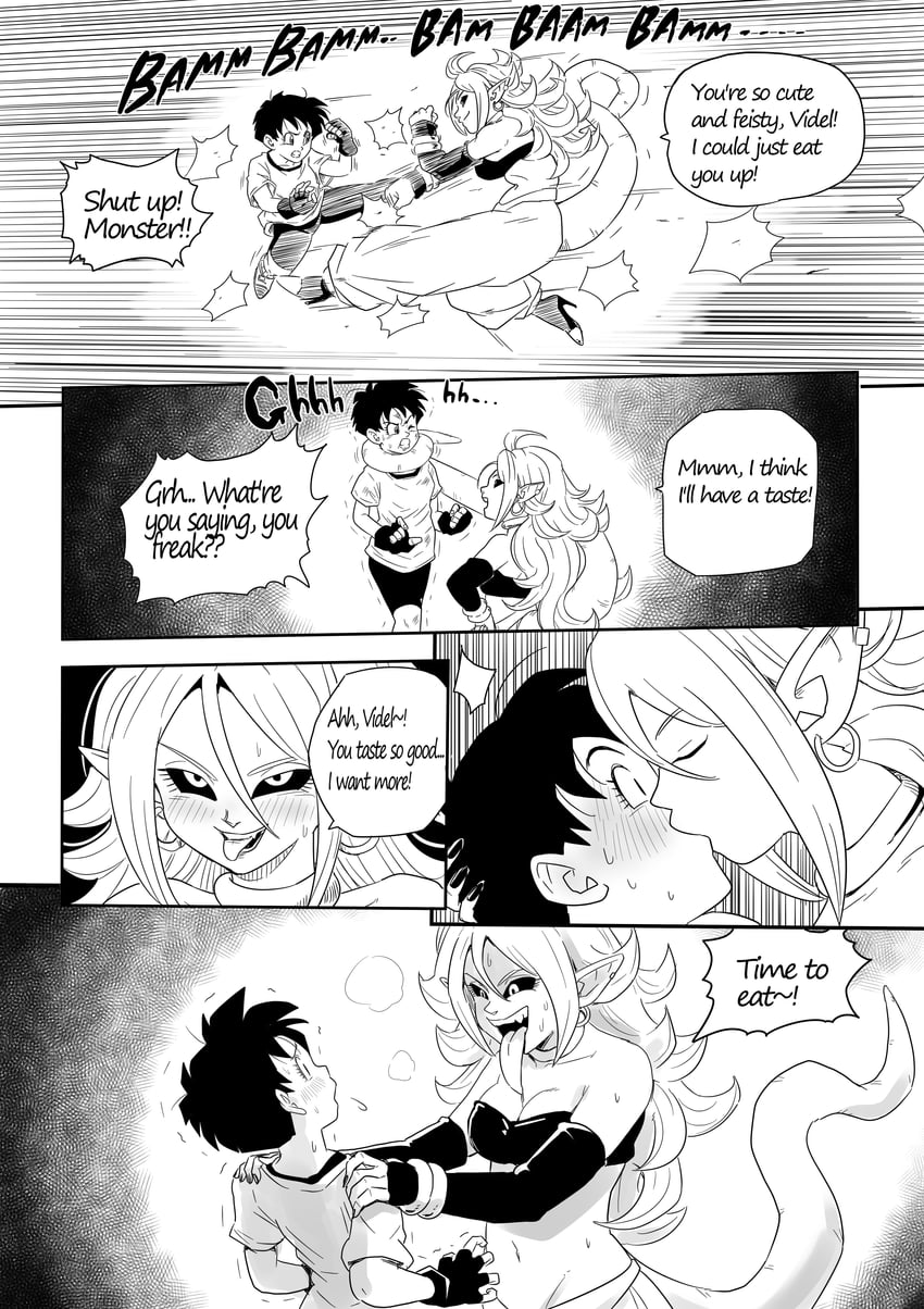 android 21, videl, and majin android 21 (dragon ball and 2 more) drawn by yuichi_ishikawa