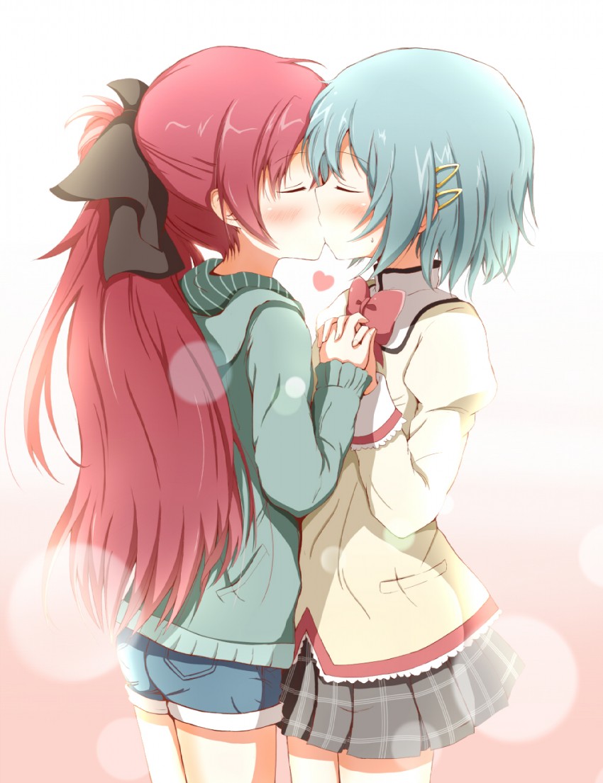 miki sayaka and sakura kyoko (mahou shoujo madoka magica) drawn by aikawa_ryou