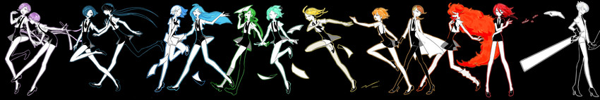 phosphophyllite, cinnabar, antarcticite, padparadscha, yellow diamond, and 9 more (houseki no kuni) drawn by cojima
