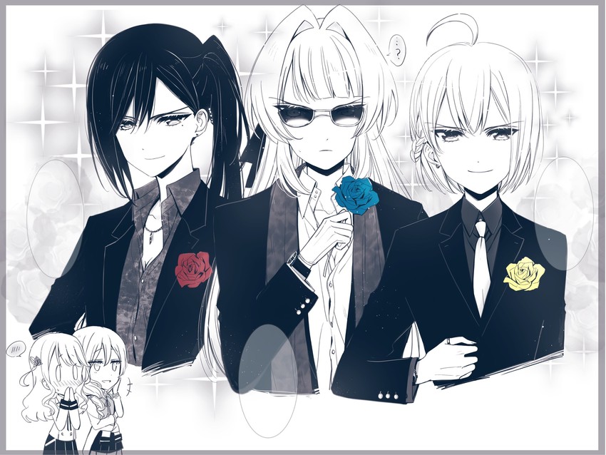yumeoji shiori, yukishiro akira, tsuruhime yachiyo, otori michiru, and liu mei fan (shoujo kageki revue starlight and 1 more) drawn by blackfangs
