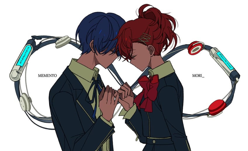 yuuki makoto and shiomi kotone (persona and 2 more) drawn by salmon_curry