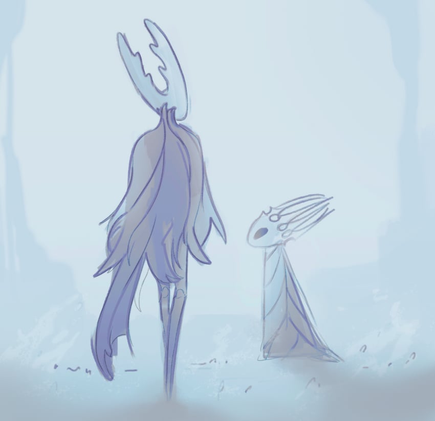 pale king and pure vessel (hollow knight) drawn by ded-lime