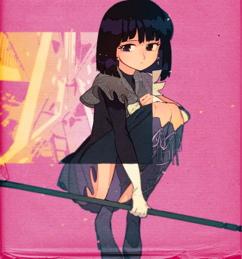 tomoe hotaru and sailor saturn (bishoujo senshi sailor moon) drawn by idkuroi