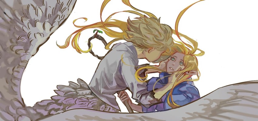 marcille donato and falin touden (dungeon meshi) drawn by m3l0909