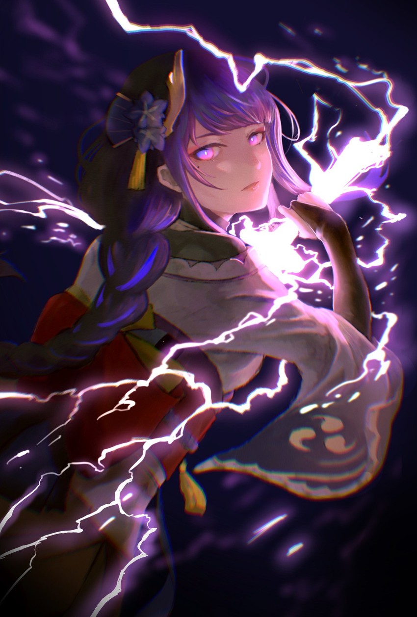 raiden shogun (genshin impact) drawn by reginabrunneis