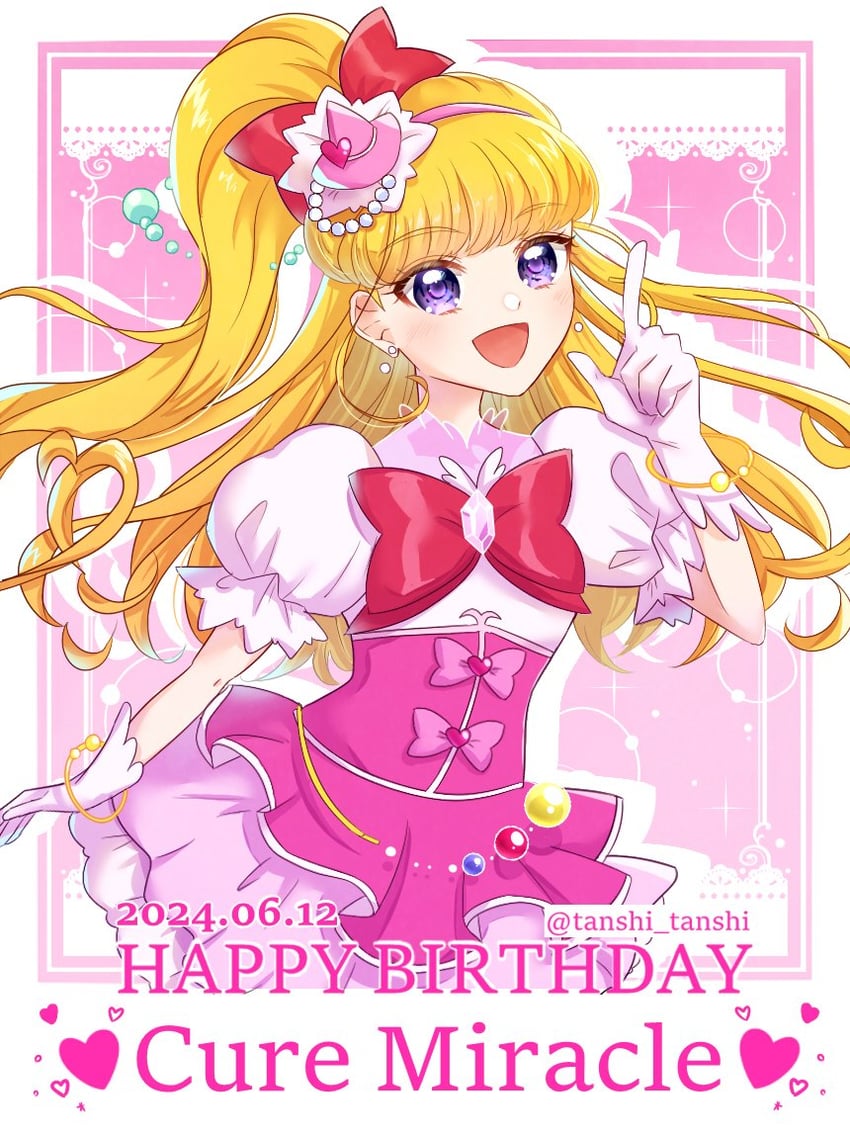 asahina mirai and cure miracle (precure and 1 more) drawn by tanshi_tanshi