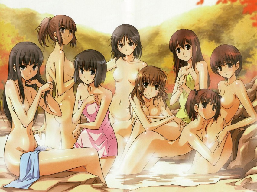 mizusawa mao, futami eriko, sakino asuka, hoshino yuumi, shijou mitsuki, and 3 more (kimi kiss) drawn by itosugi_masahiro