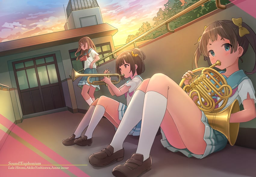 inoue junna, hitomi lala, and yoshizawa akiko (hibike! euphonium) drawn by nomio