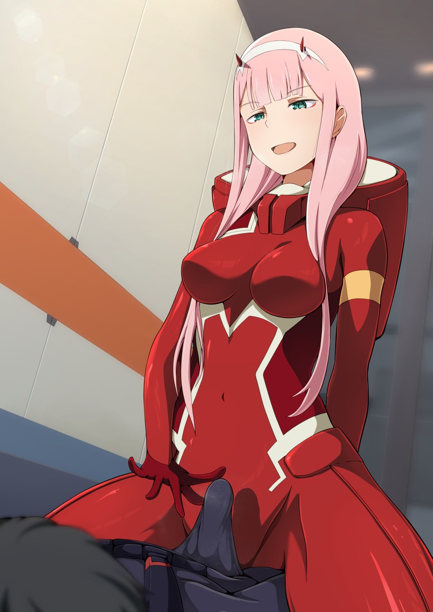 zero two and hiro (darling in the franxx) drawn by ocza