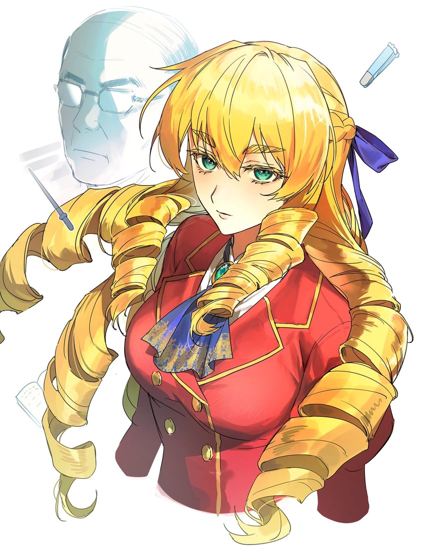 grace auvergne and tondabayashi kenzaburou (akuyaku reijou tensei ojisan) drawn by qinglai_haiji