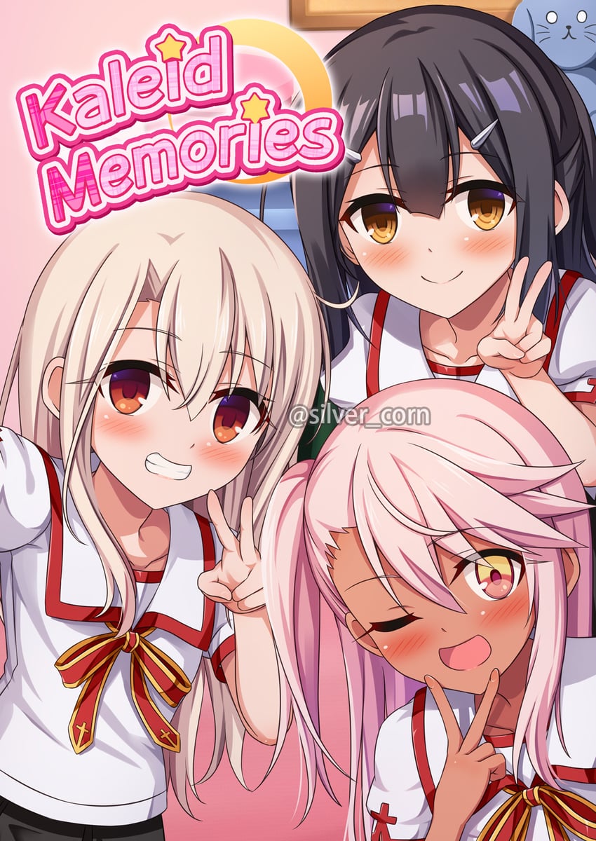 illyasviel von einzbern, chloe von einzbern, and miyu edelfelt (fate and 1 more) drawn by morokoshi_(tekku)