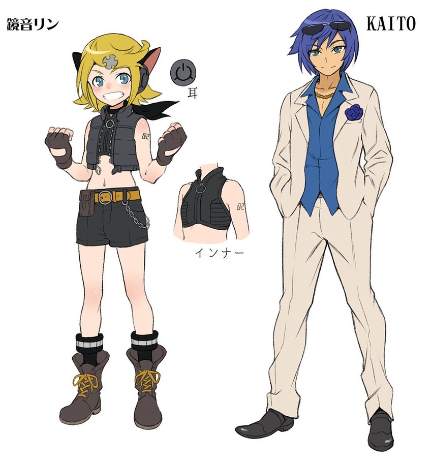 kagamine rin and kaito (vocaloid and 1 more) drawn by pairan