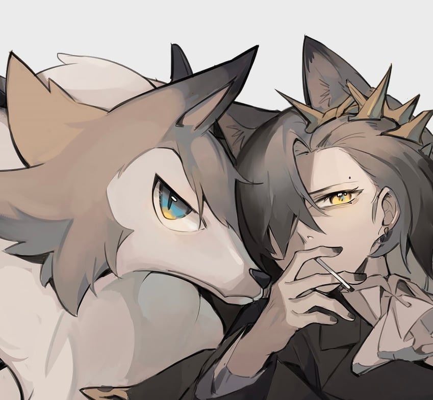 penance and lycanroc (pokemon and 2 more) drawn by akechi_(826988799)
