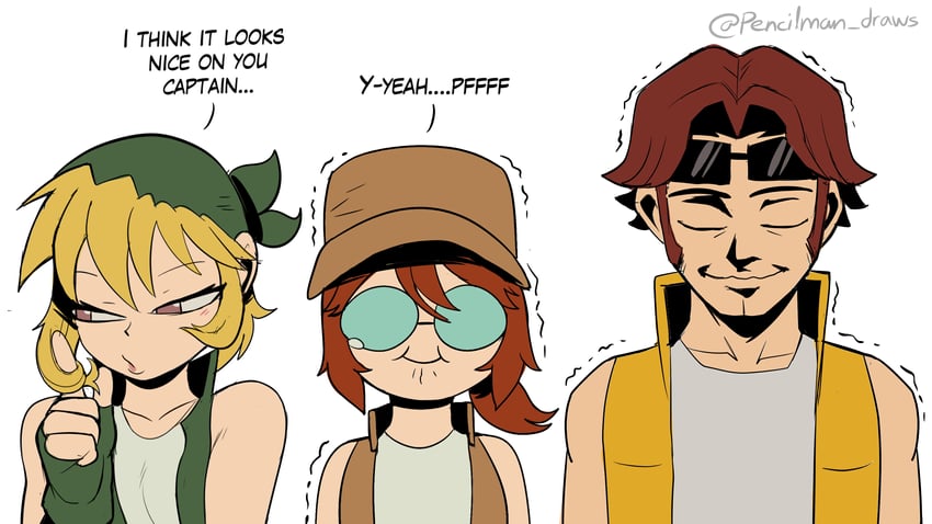 fio germi, kasamoto eri, and tarma roving (metal slug) drawn by pencilman_draws