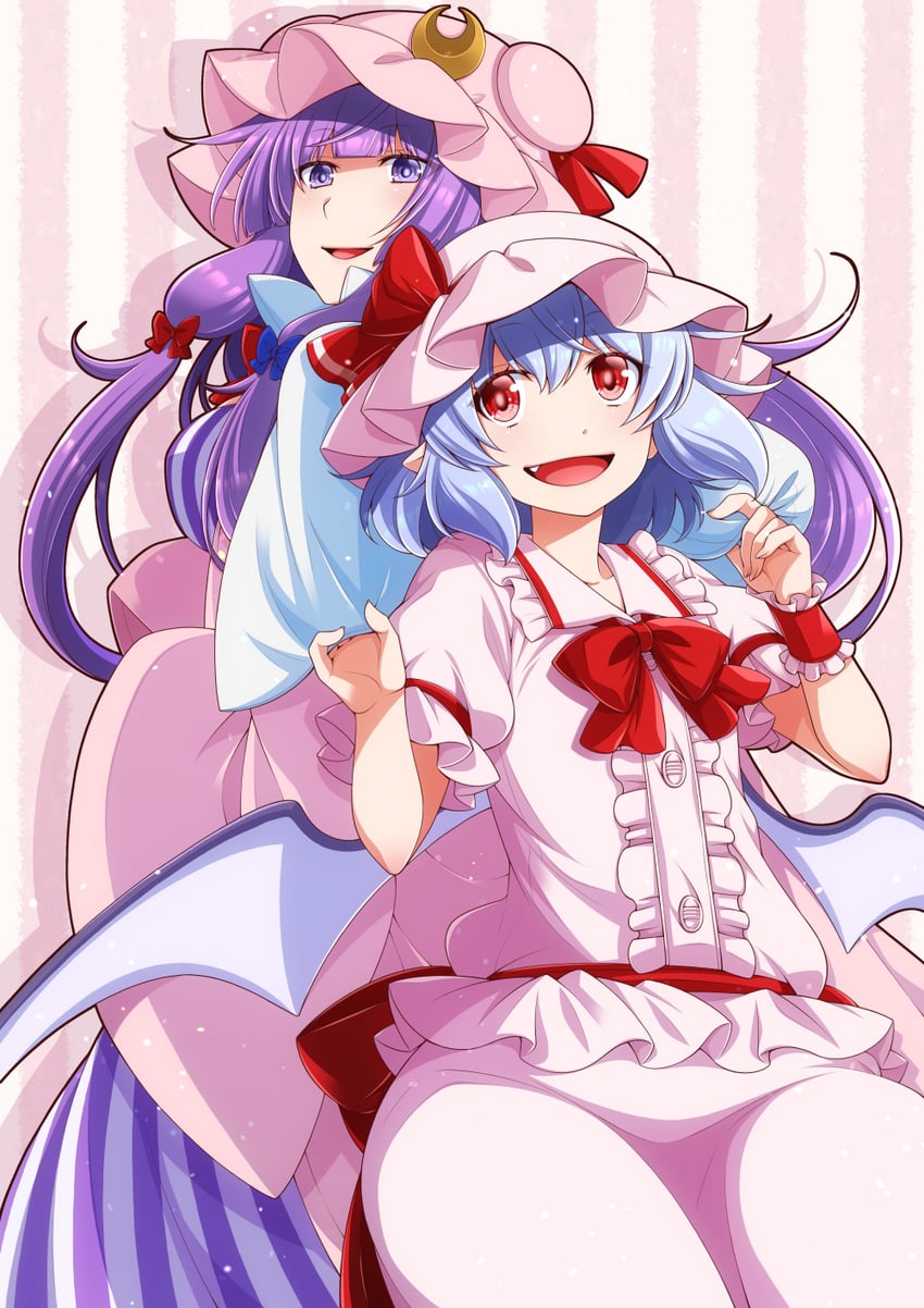 remilia scarlet and patchouli knowledge (touhou) drawn by eichi_yuu