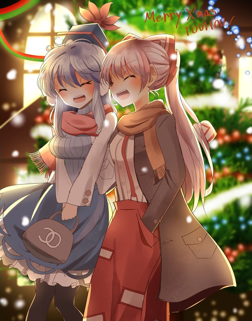 fujiwara no mokou and kamishirasawa keine (touhou) drawn by indo_(mdtanaka2007)