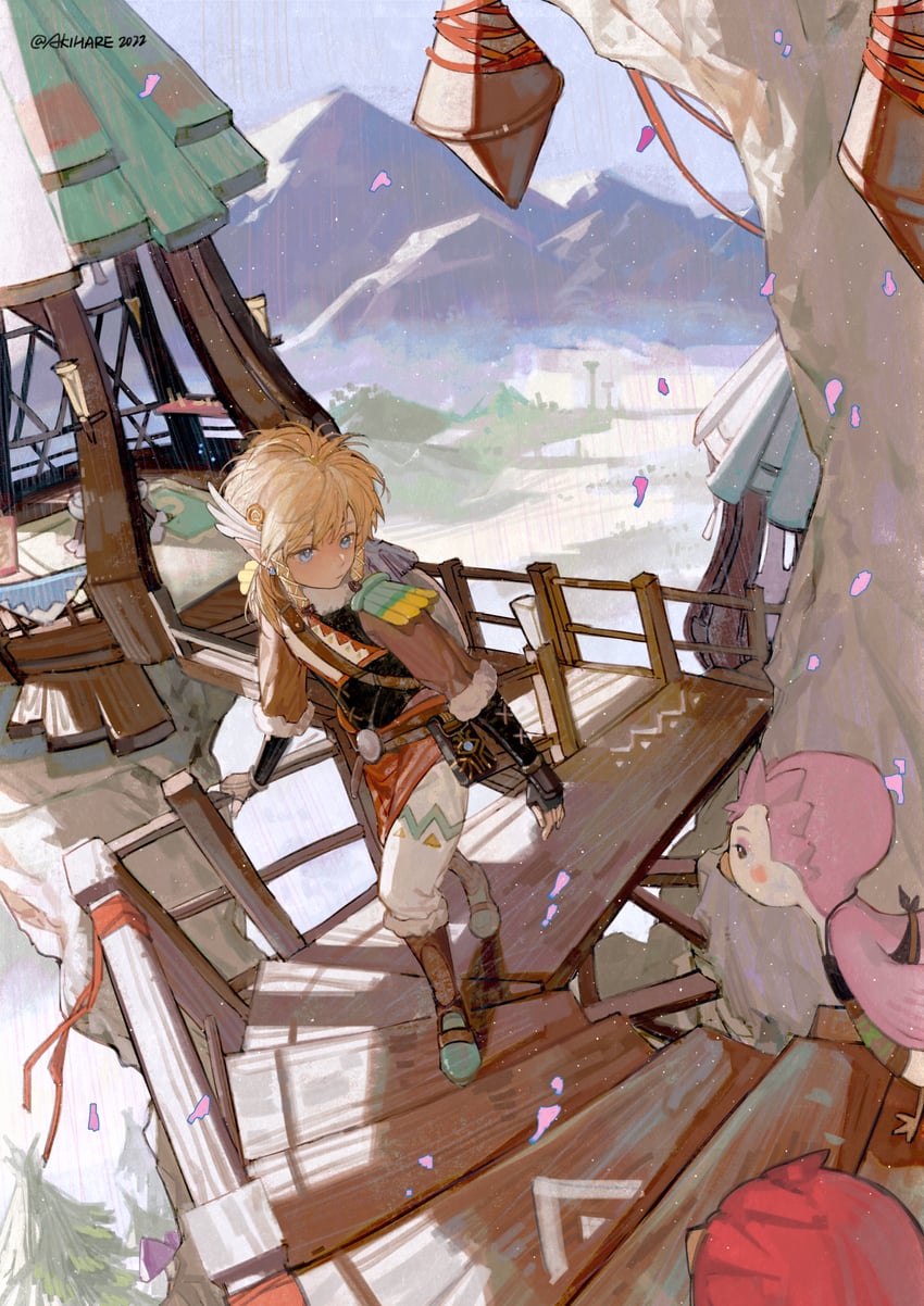 link, notts, and kheel (the legend of zelda and 1 more) drawn by akihare