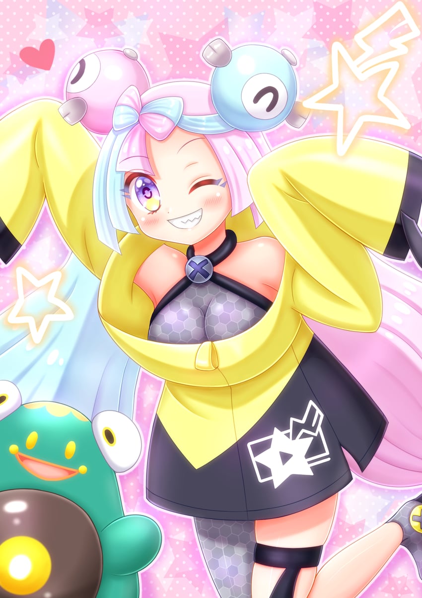 iono, magnemite, and bellibolt (pokemon and 1 more) drawn by niwatori_(syamo_chamo)