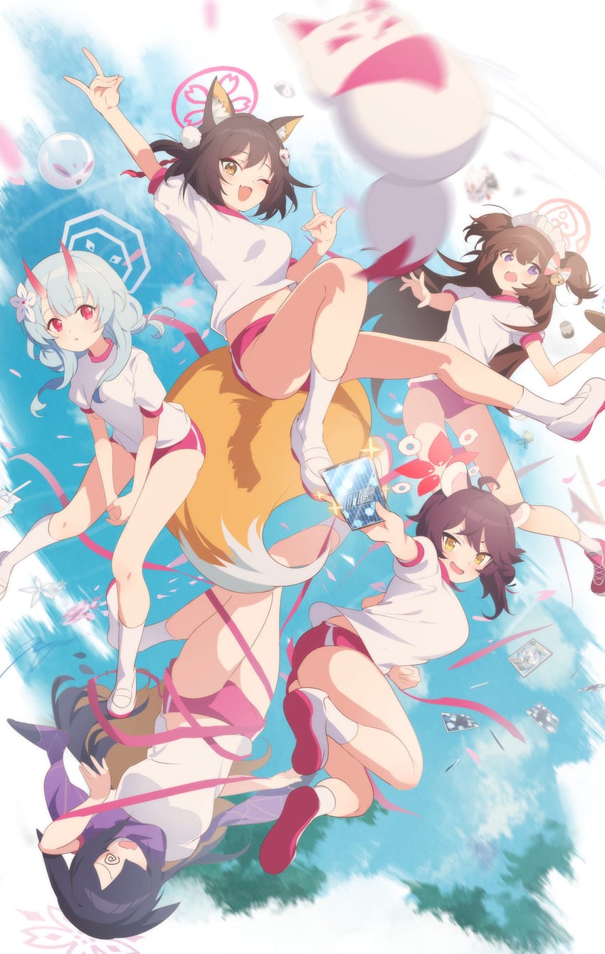 izuna, chise, kaede, tsukuyo, and shizuko (blue archive) drawn by jell_(jell_y_fish)
