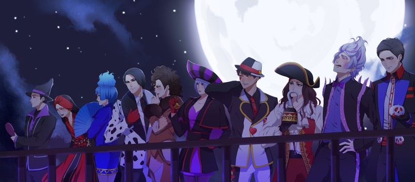 8-foot joe, ms. hades, apple poison, jack heart, veil, and 5 more (disneyland) drawn by jakura