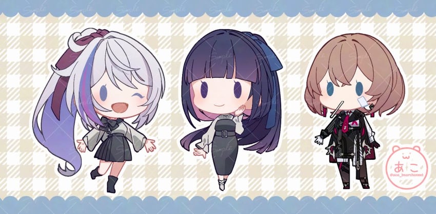 kiana kaslana, raiden mei, and lantern (honkai and 1 more) drawn by aco_(bearchannel)
