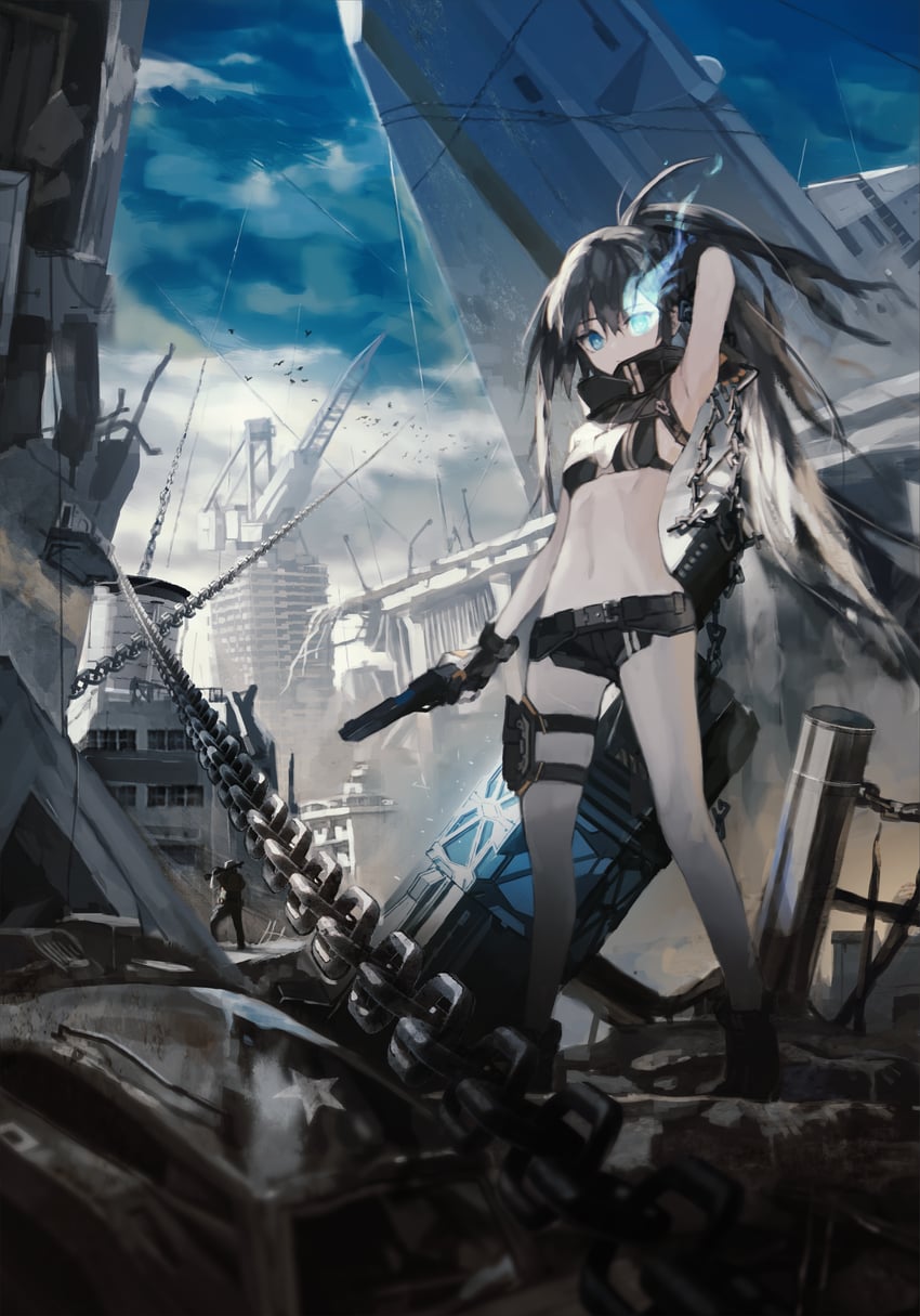 black rock shooter (black rock shooter and 1 more) drawn by watakokyu