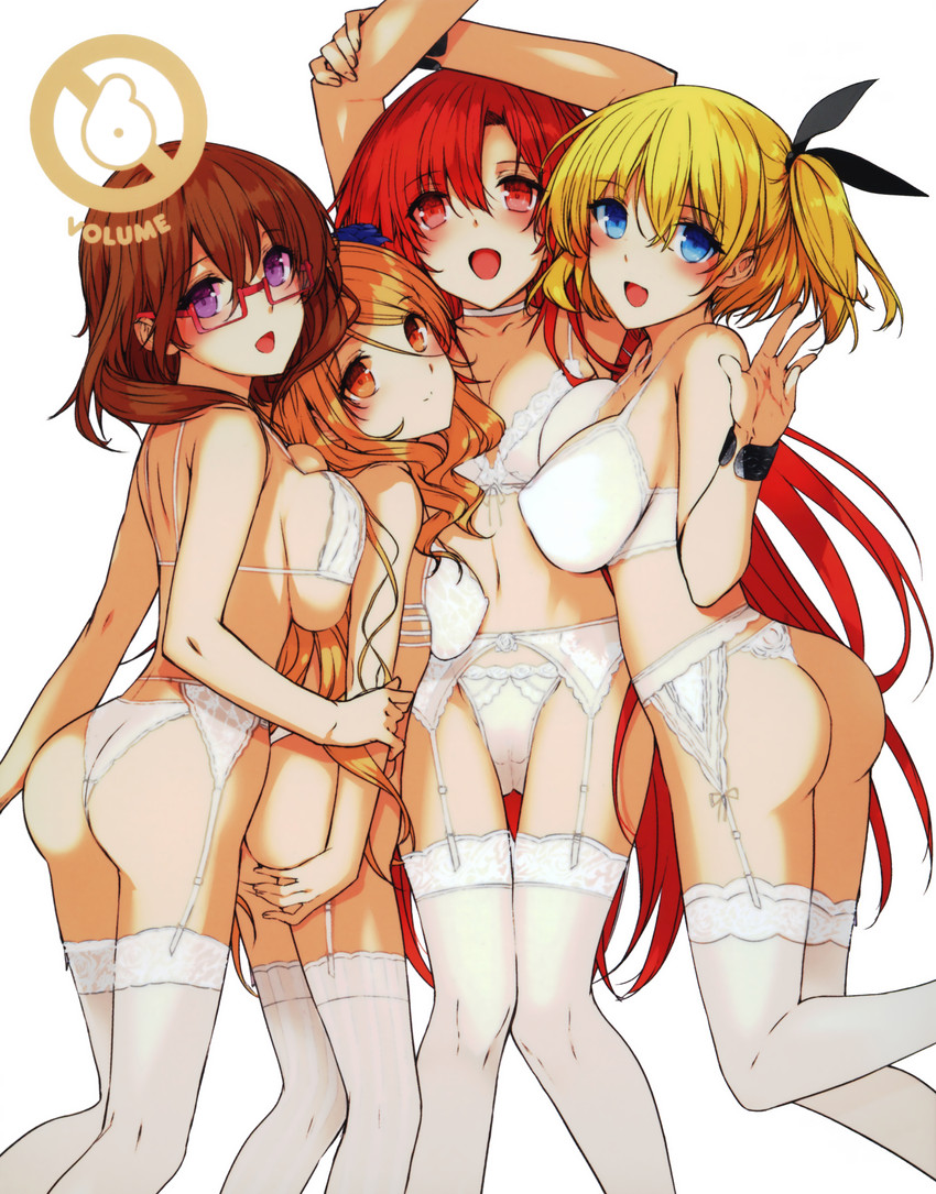 lisara restall, fukumune iria, ookura mina, and quele sellier (dakara boku wa h ga dekinai) drawn by katsurai_yoshiaki