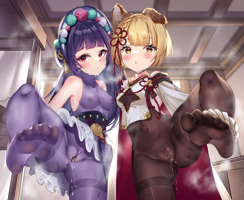 yun jin and vajra (genshin impact and 1 more) drawn by mashiropp