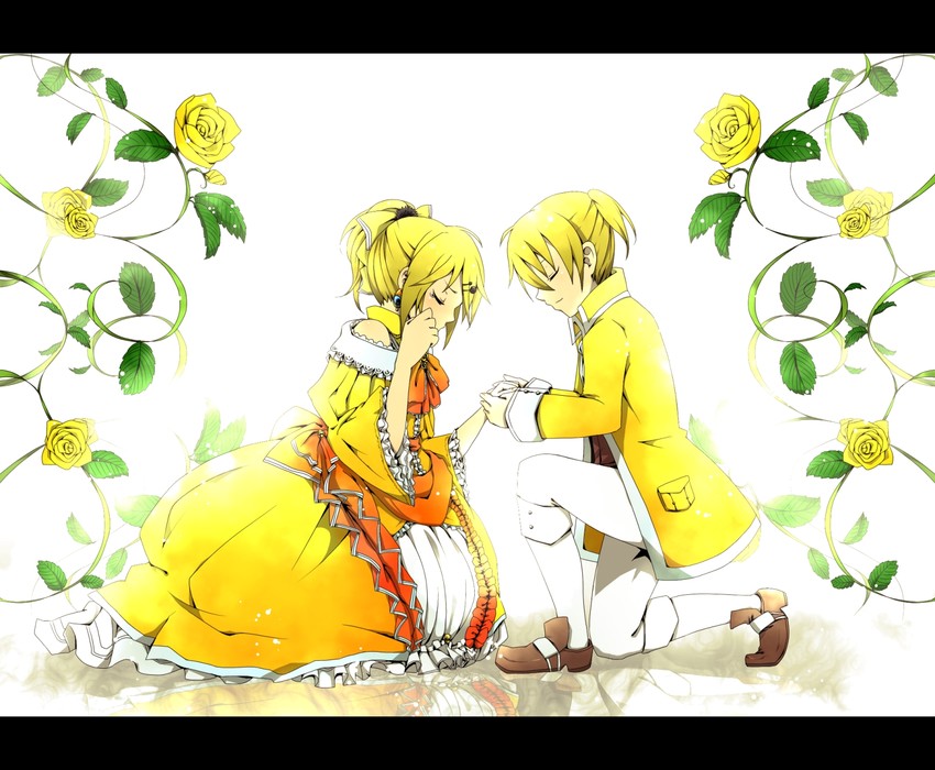 kagamine rin, kagamine len, riliane lucifen d'autriche, and allen avadonia (vocaloid and 3 more) drawn by neo_kabocha