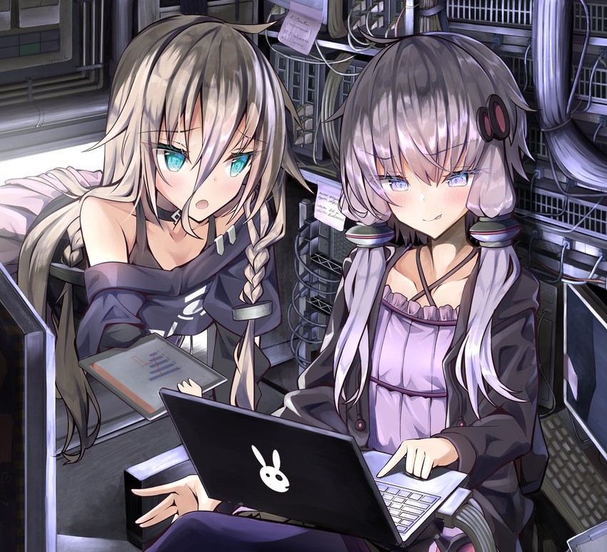 yuzuki yukari and ia (vocaloid and 2 more) drawn by a1b1v