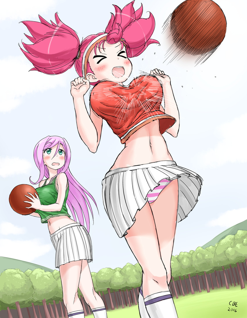 fluttershy and pinkie pie (my little pony and 1 more) drawn by crimsonbugeye