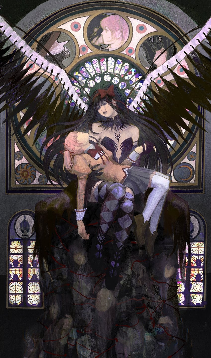 akemi homura, kaname madoka, and akuma homura (mahou shoujo madoka magica and 2 more) drawn by miaoyunyun