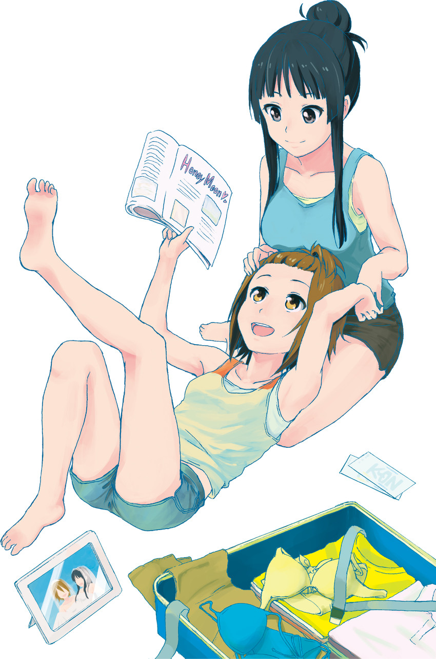 akiyama mio and tainaka ritsu (k-on!) drawn by zasshu_tamashii