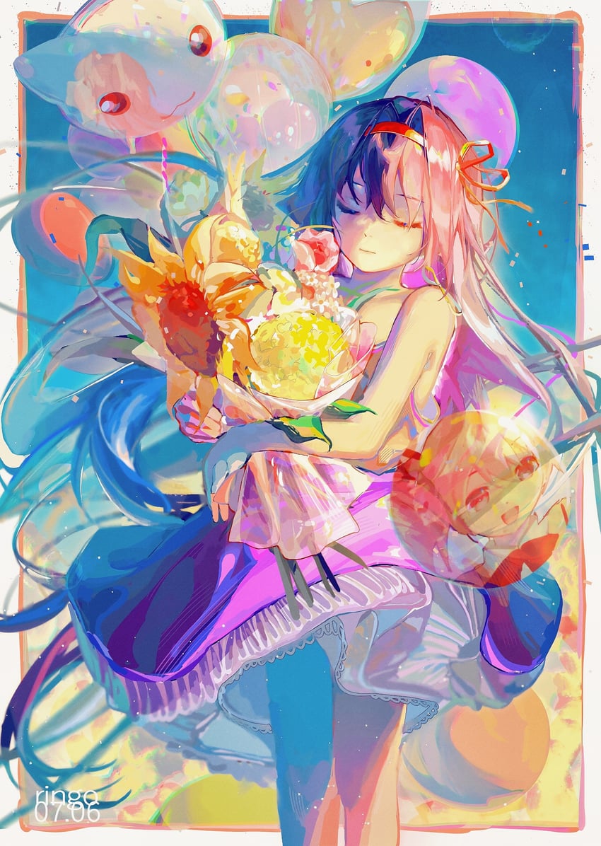 akemi homura, kaname madoka, and kyubey (mahou shoujo madoka magica) drawn by coumibuzzbuzz